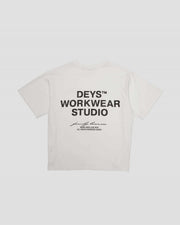 DEYS WORKWEAR Hillside print tee white