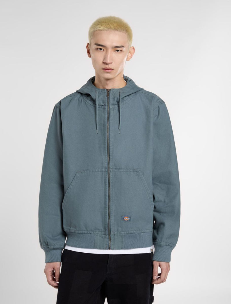 DUCK CANVAS HOODED UNLINED JACKET