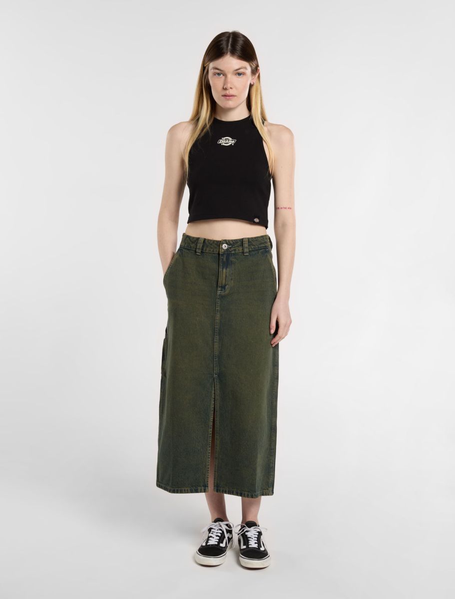 LONG DENIM CARPENTER SKIRT W