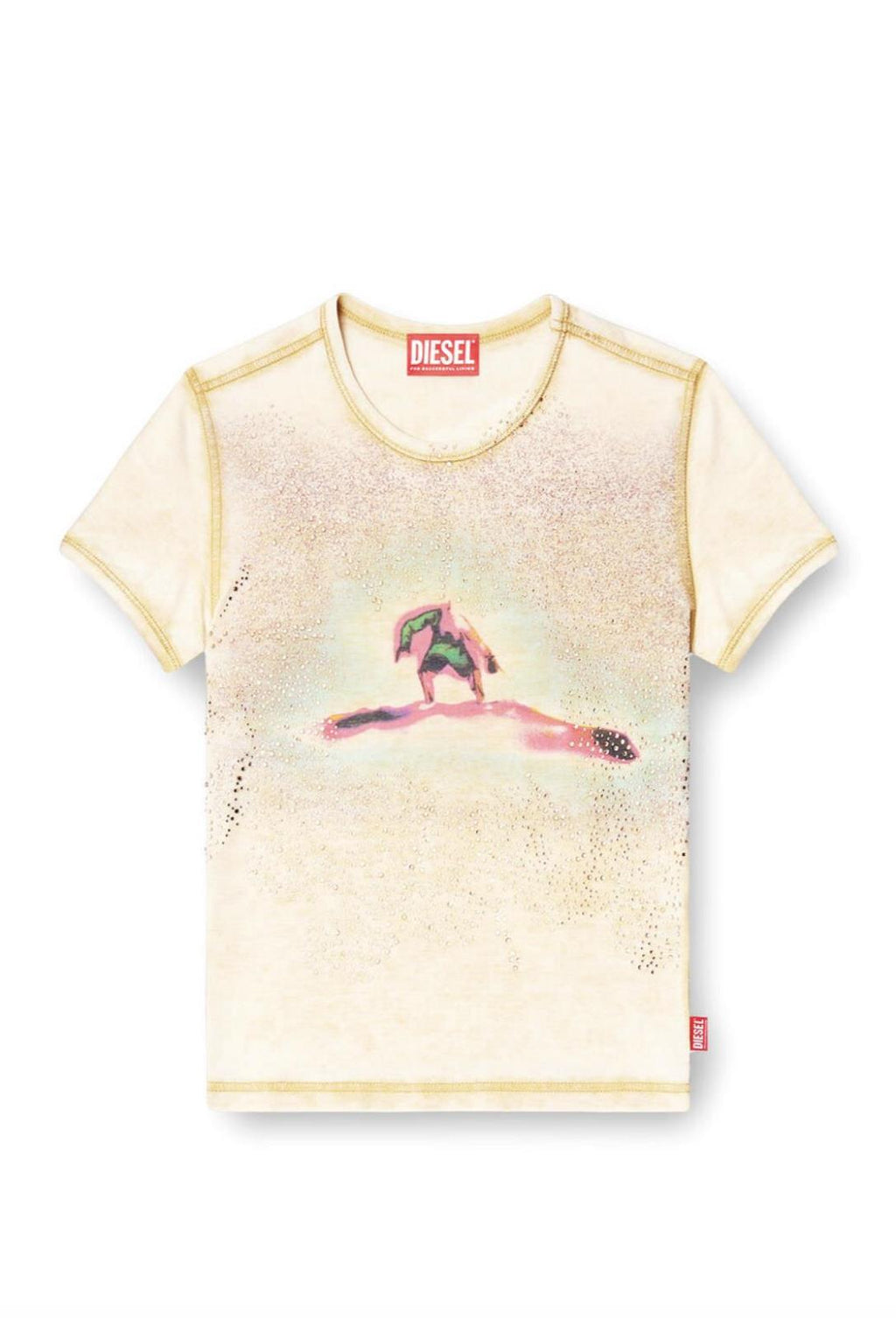DIESEL T-Uncuties-Long-S10 t-shirt beige