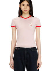 DIESEL T-Uncuties-Long-S12 t-shirt pink red