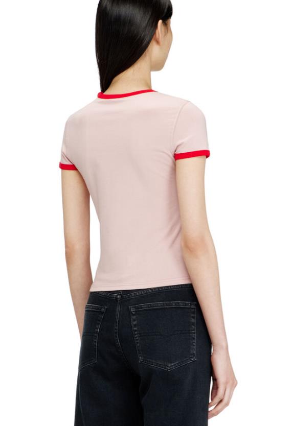 DIESEL T-Uncuties-Long-S12 t-shirt pink red