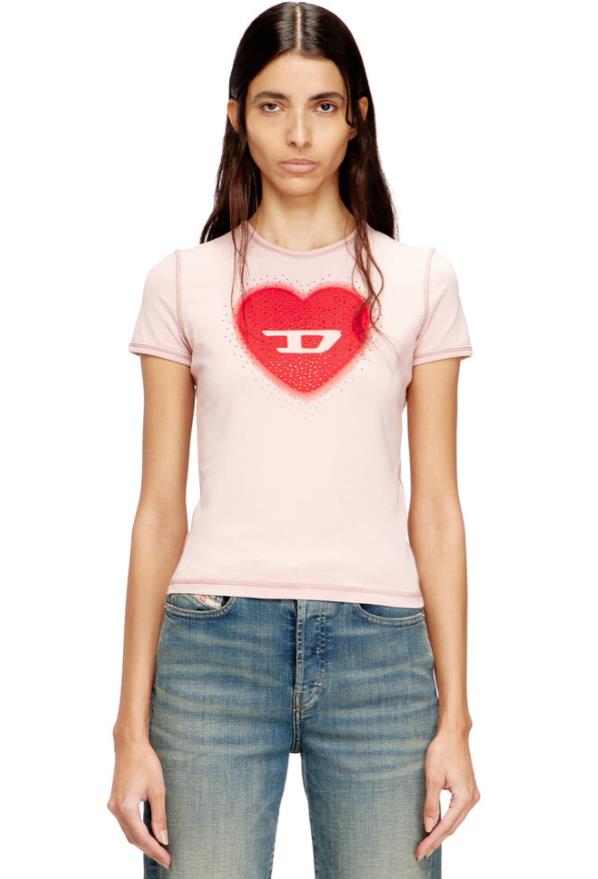 DIESEL T-Uncuties-Long-S5 t-shirt pink