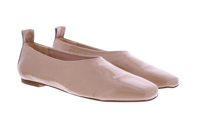 FABIO RUSCONI Square toe ballerinas beige patent