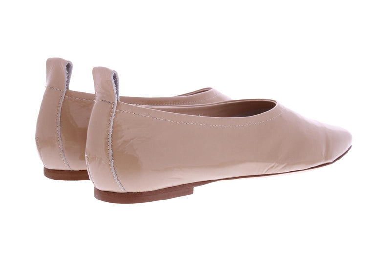 FABIO RUSCONI Square toe ballerinas beige patent