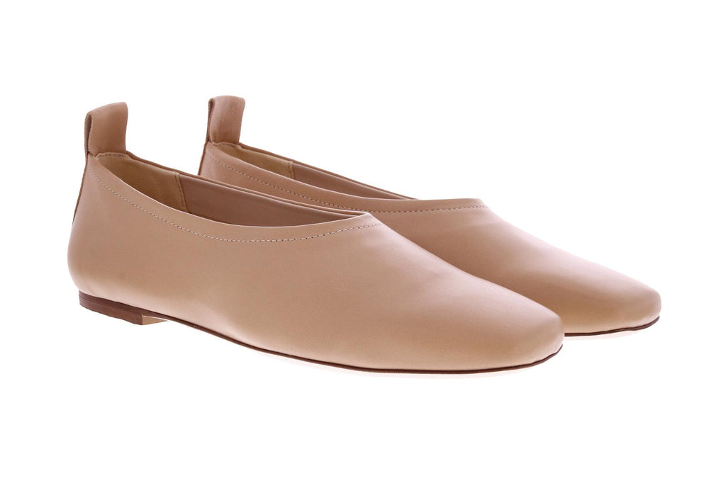 FABIO RUSCONI Square toe ballerinas beige