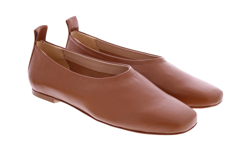 FABIO RUSCONI Square toe ballerinas legno brown