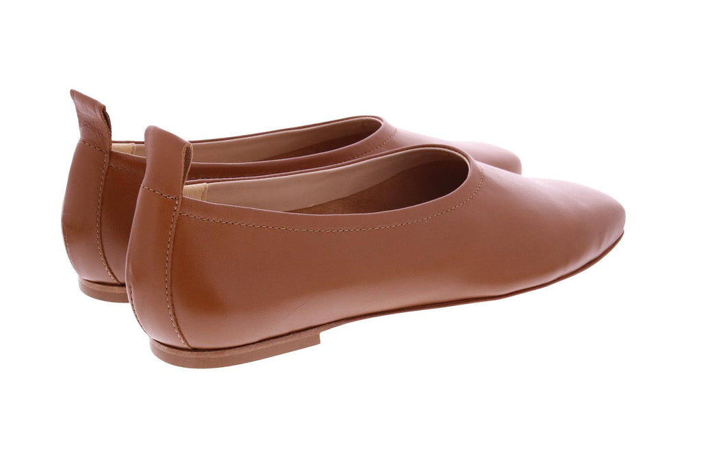FABIO RUSCONI Square toe ballerinas legno brown