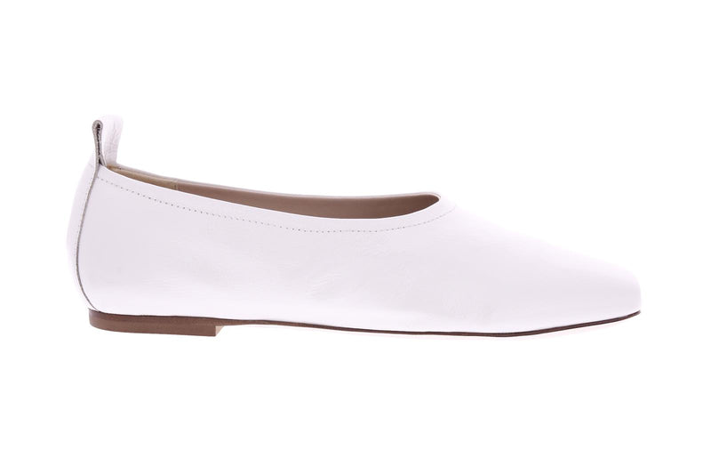 FABIO RUSCONI Square toe ballerinas off white patent