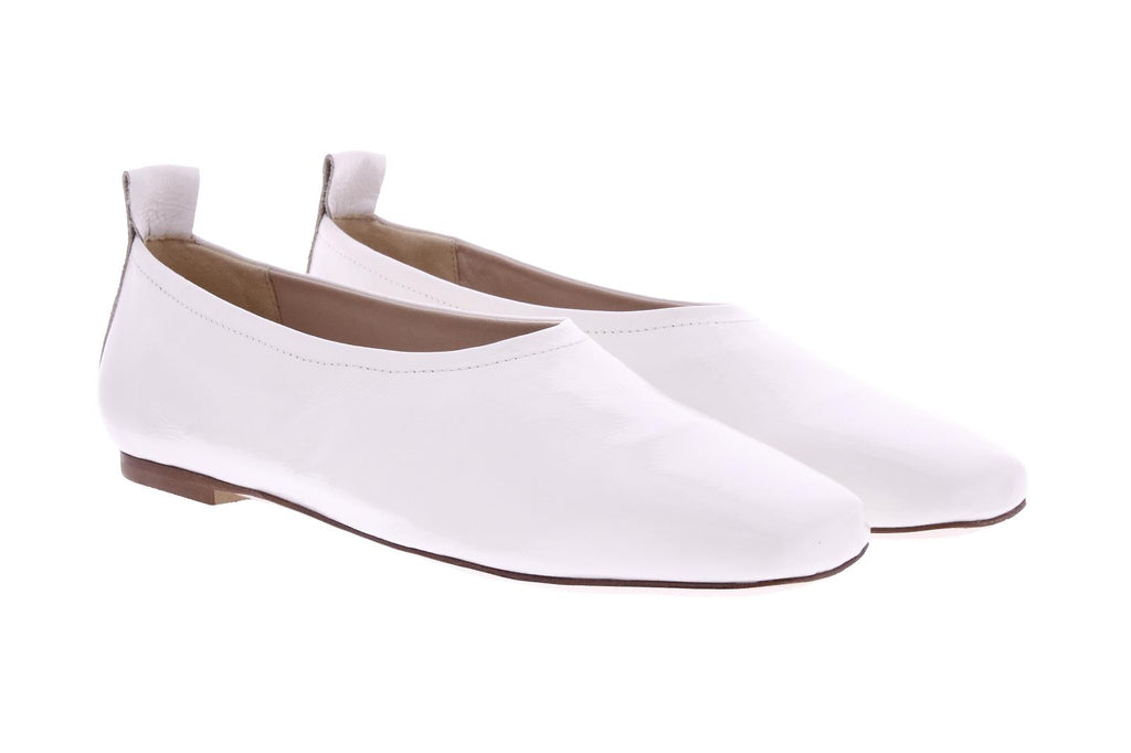 FABIO RUSCONI Square toe ballerinas off white patent