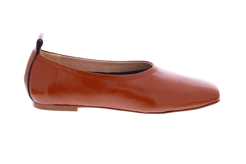 FABIO RUSCONI Square toe ballerinas siena brown patent - Shop in store e at Monar