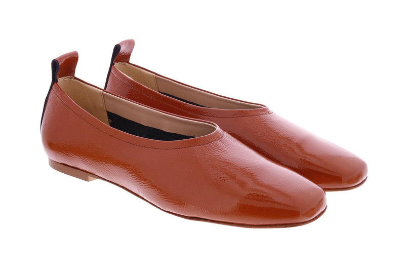 FABIO RUSCONI Square toe ballerinas siena brown patent - Shop in store e at Monar