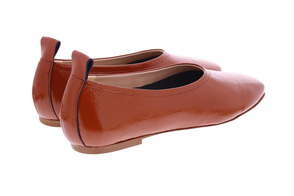FABIO RUSCONI Square toe ballerinas siena brown patent - Shop in store e at Monar