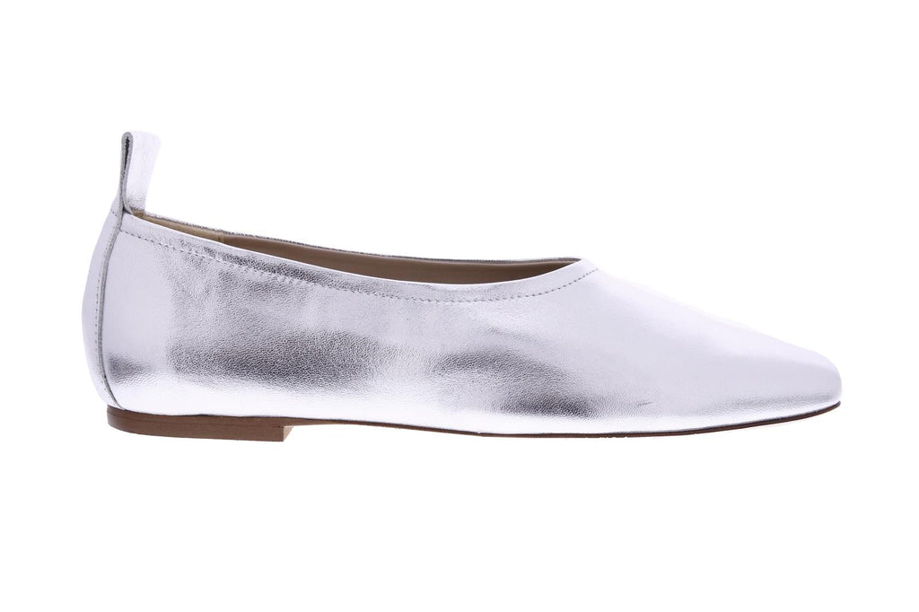 FABIO RUSCONI Square toe ballerinas silver