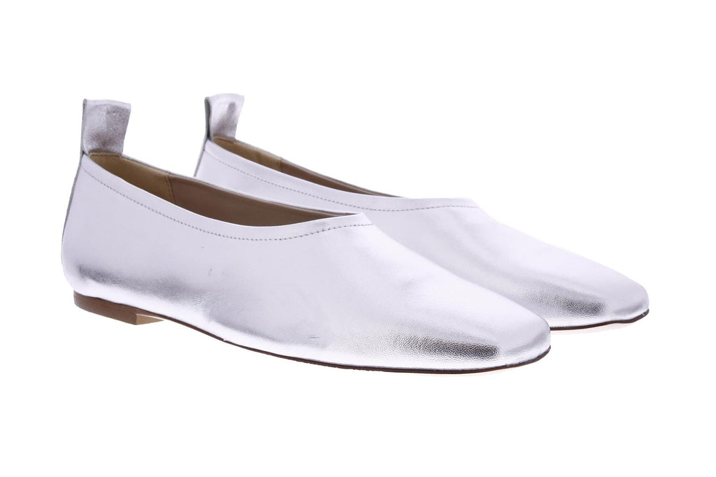 FABIO RUSCONI Square toe ballerinas silver
