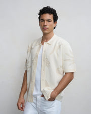 FILLING PIECES Knit shirt breaking bread antique white