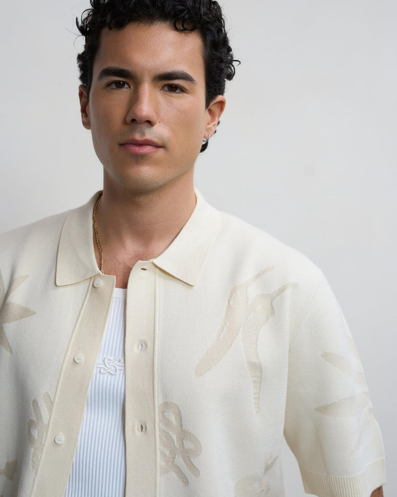 FILLING PIECES Knit shirt breaking bread antique white