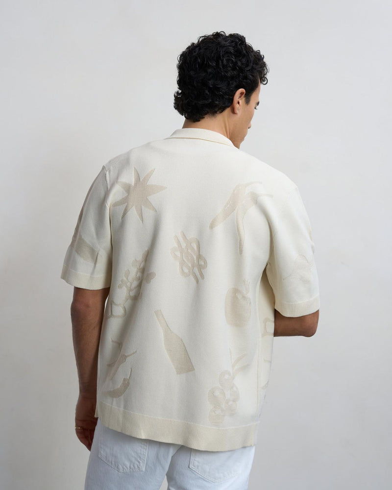 FILLING PIECES Knit shirt breaking bread antique white