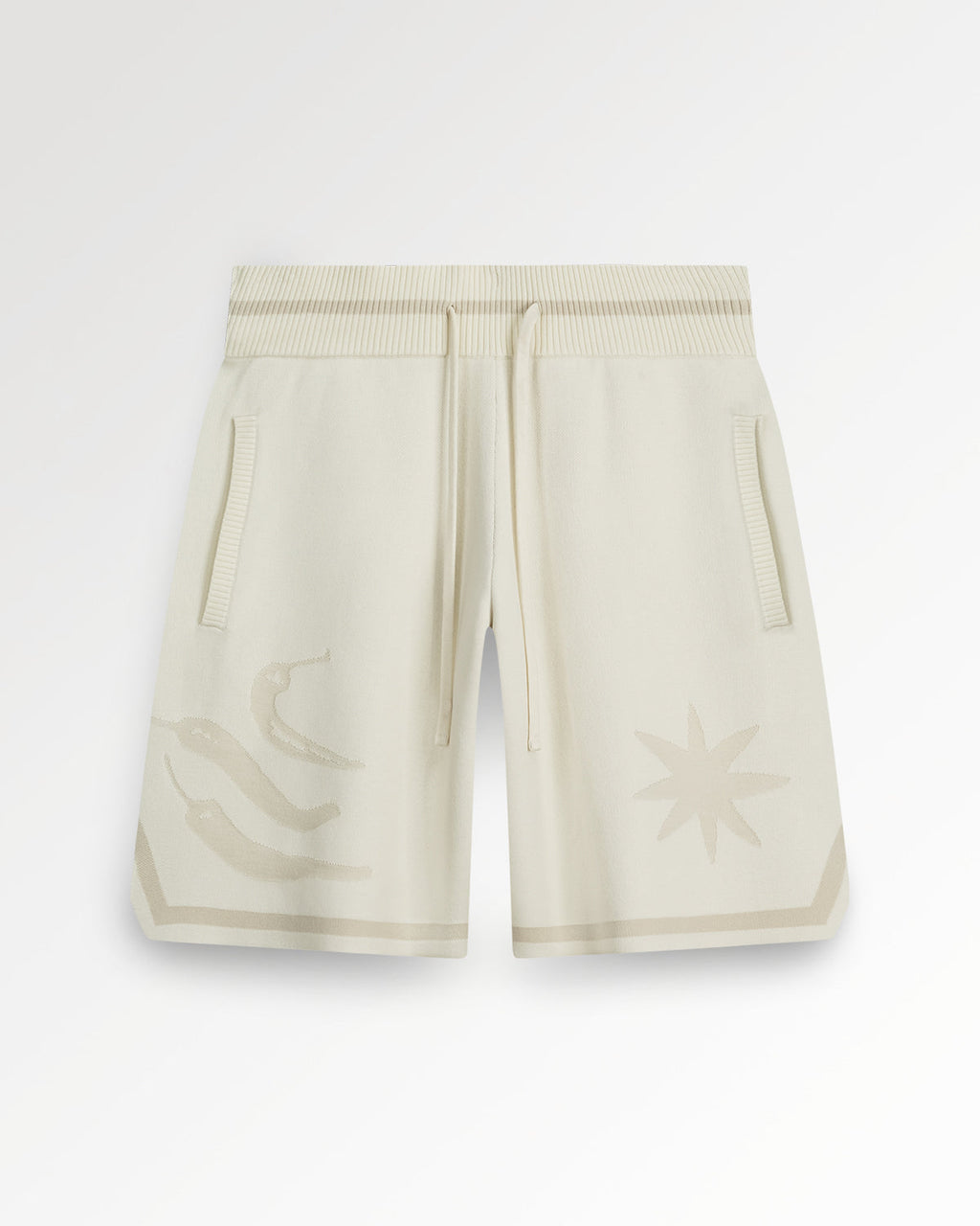 FILLING PIECES Knit shorts breaking bread antique white