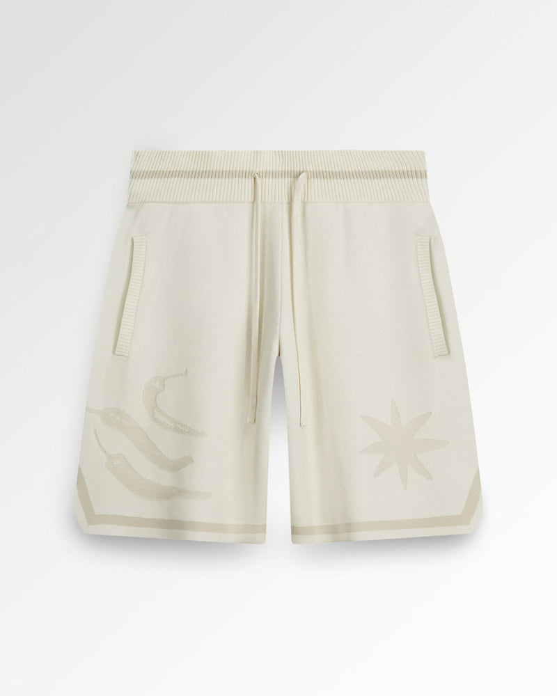 FILLING PIECES Knit shorts breaking bread antique white