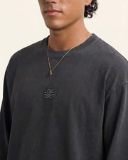 FILLING PIECES Longsleeve boxy embroidered vintage black