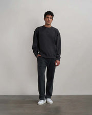 FILLING PIECES Sweatshirt boxy embroidered vintage black