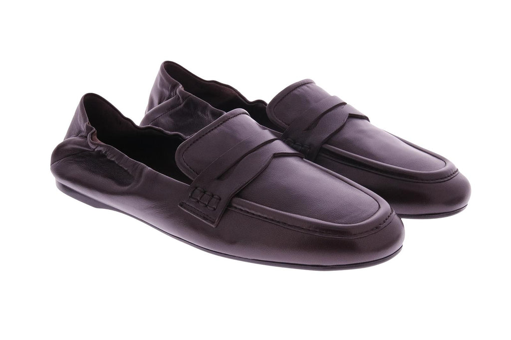 GUGLIELMO ROTTA Satin loafers dark brown
