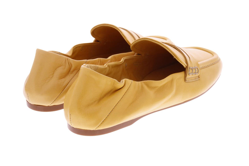 GUGLIELMO ROTTA Satin loafers straw yellow