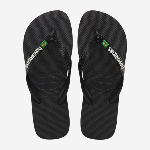 HAVAIANAS Brasil Logo flip flop sandals black