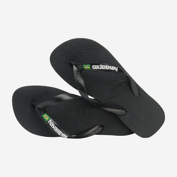 HAVAIANAS Brasil Logo flip flop sandals black