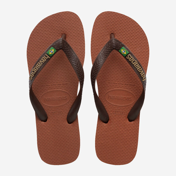 HAVAIANAS Brasil logo flip flop sandals rust coffee brown