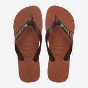 HAVAIANAS Brasil logo flip flop sandals rust coffee brown