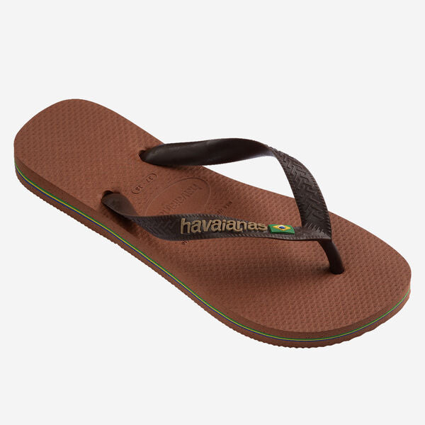 HAVAIANAS Brasil logo flip flop sandals rust coffee brown