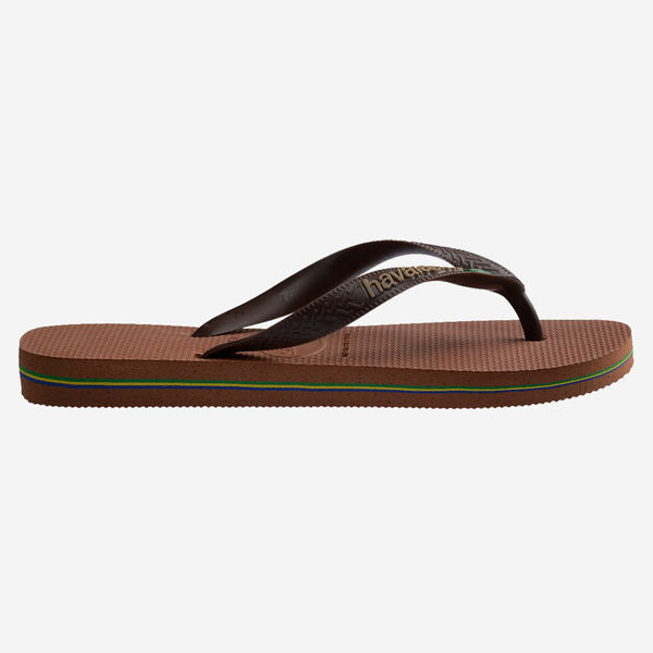 HAVAIANAS Brasil logo flip flop sandals rust coffee brown