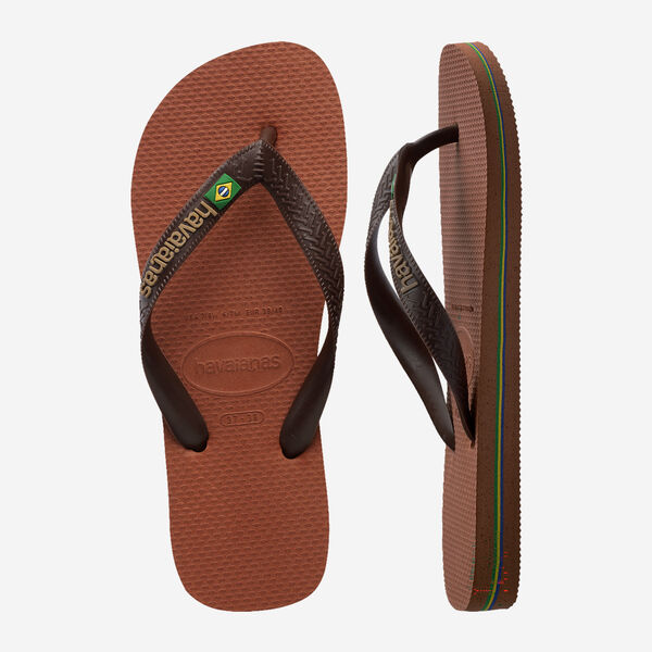 HAVAIANAS Brasil logo flip flop sandals rust coffee brown