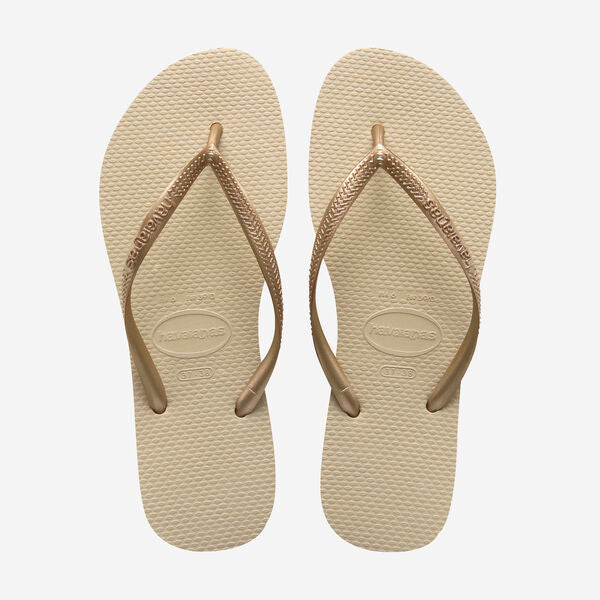HAVAIANAS Slim flip flop sandals sand grey light gold