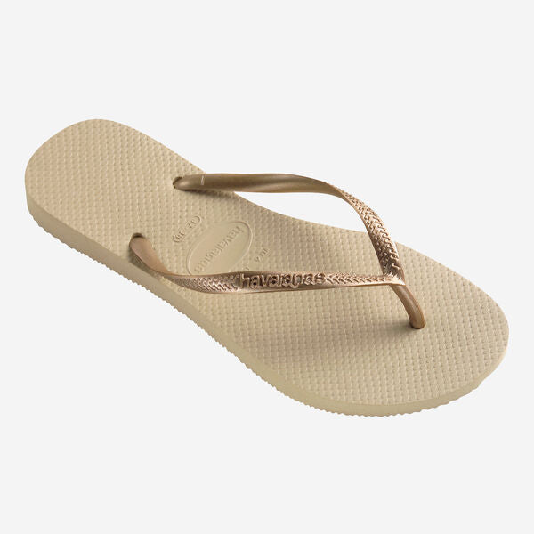HAVAIANAS Slim flip flop sandals sand grey light gold