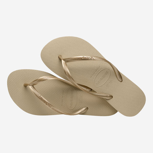 HAVAIANAS Slim flip flop sandals sand grey light gold