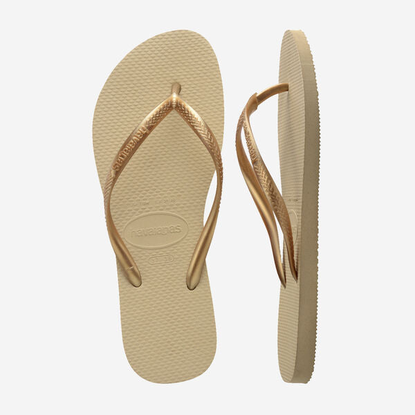 HAVAIANAS Slim flip flop sandals sand grey light gold