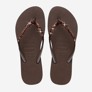 HAVAIANAS Slim glitter II flip flop sandals dark brown
