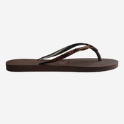 HAVAIANAS Slim glitter II flip flop sandals dark brown