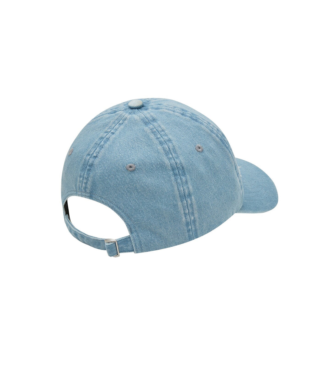 ICECREAM Applique running dog dad cap light wash blue