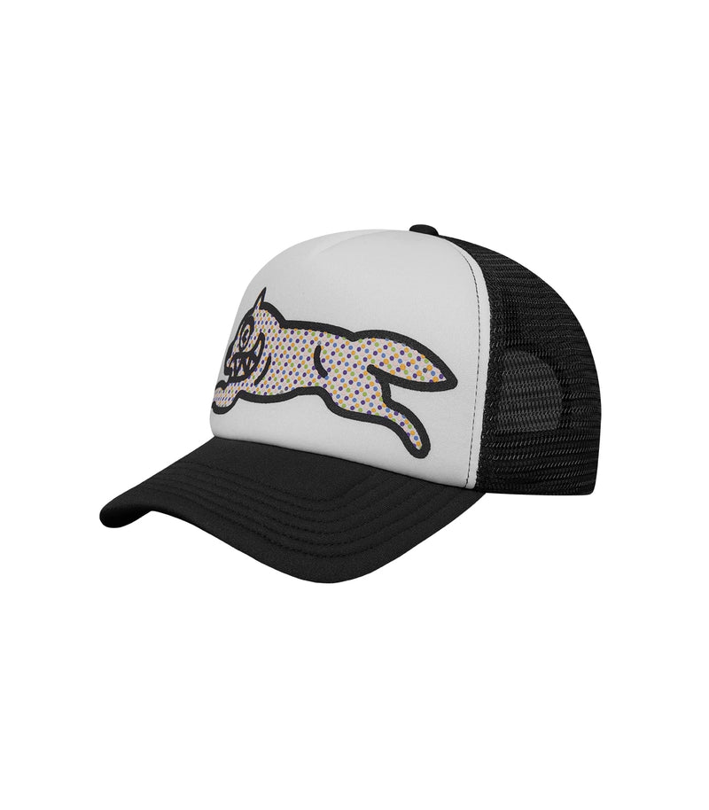 POLKA DOT RUNNING DOG TRUCKER CAP