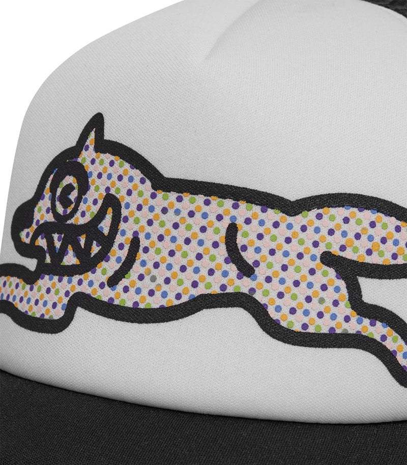POLKA DOT RUNNING DOG TRUCKER CAP