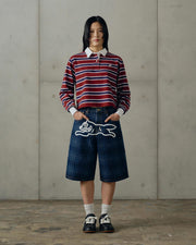 ICECREAM Popsicle rugby shirt burgundy stripe