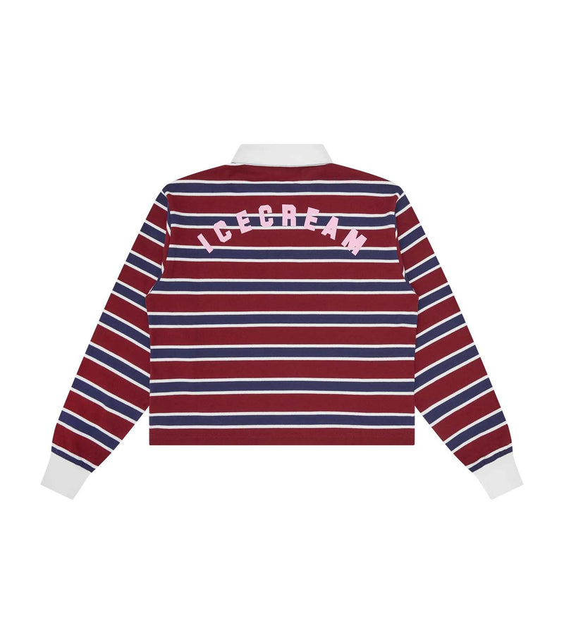ICECREAM Popsicle rugby shirt burgundy stripe