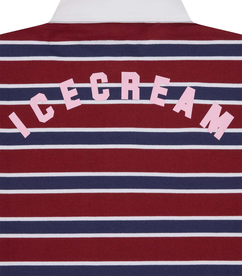 ICECREAM Popsicle rugby shirt burgundy stripe