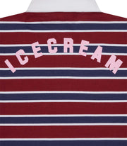 ICECREAM Popsicle rugby shirt burgundy stripe