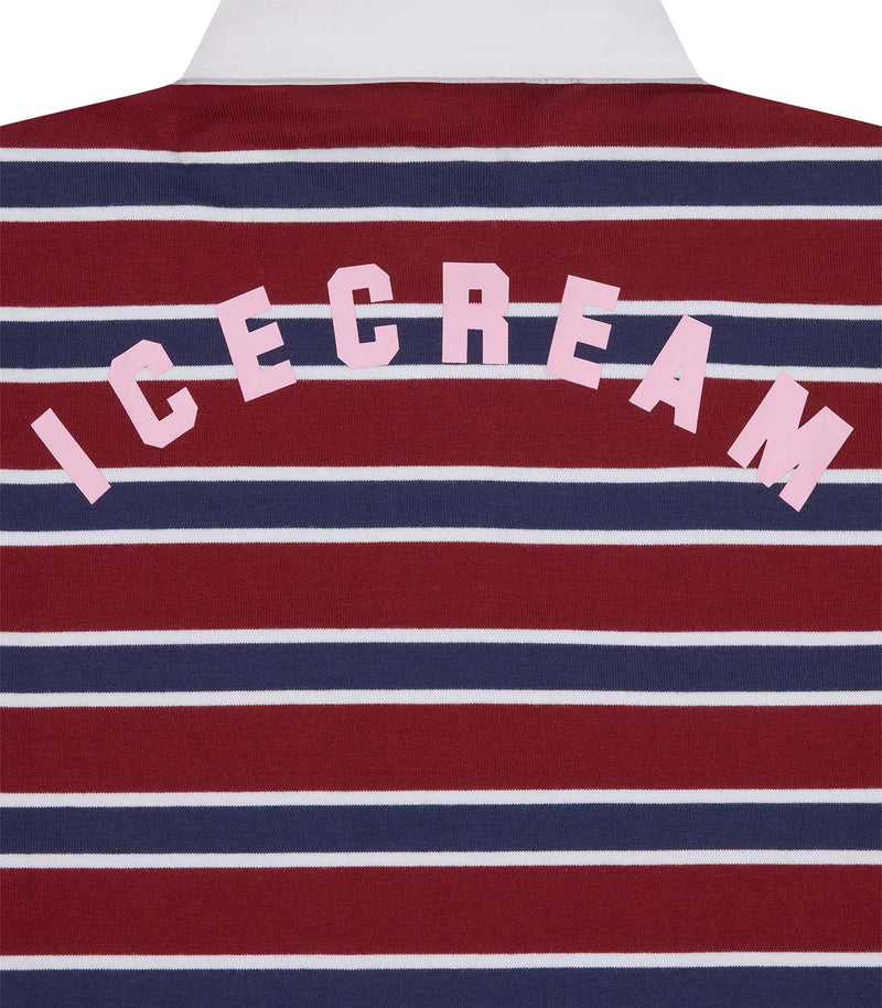 ICECREAM Popsicle rugby shirt burgundy stripe