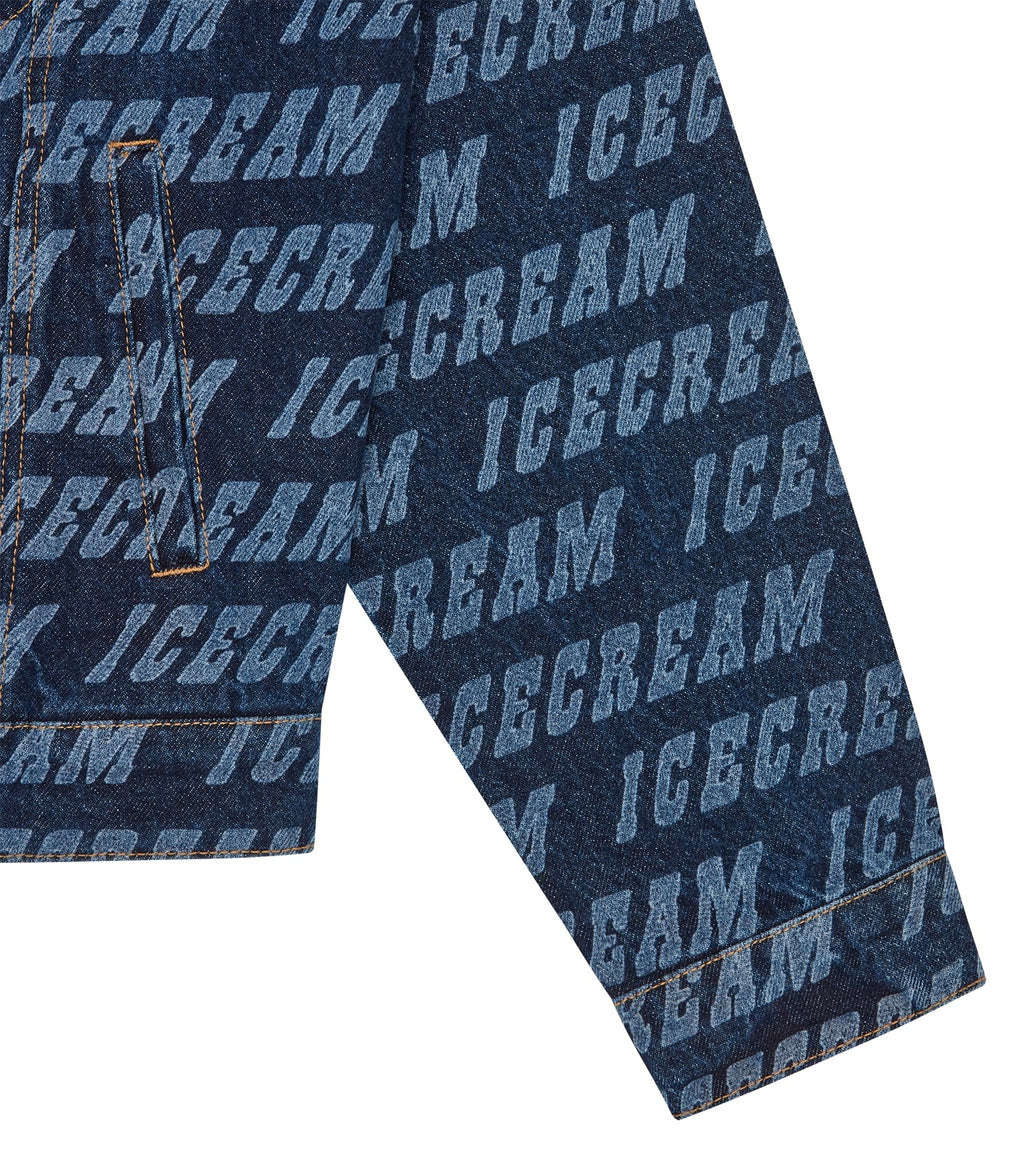 REPEAT LOGO DENIM TRUCKER JACKET